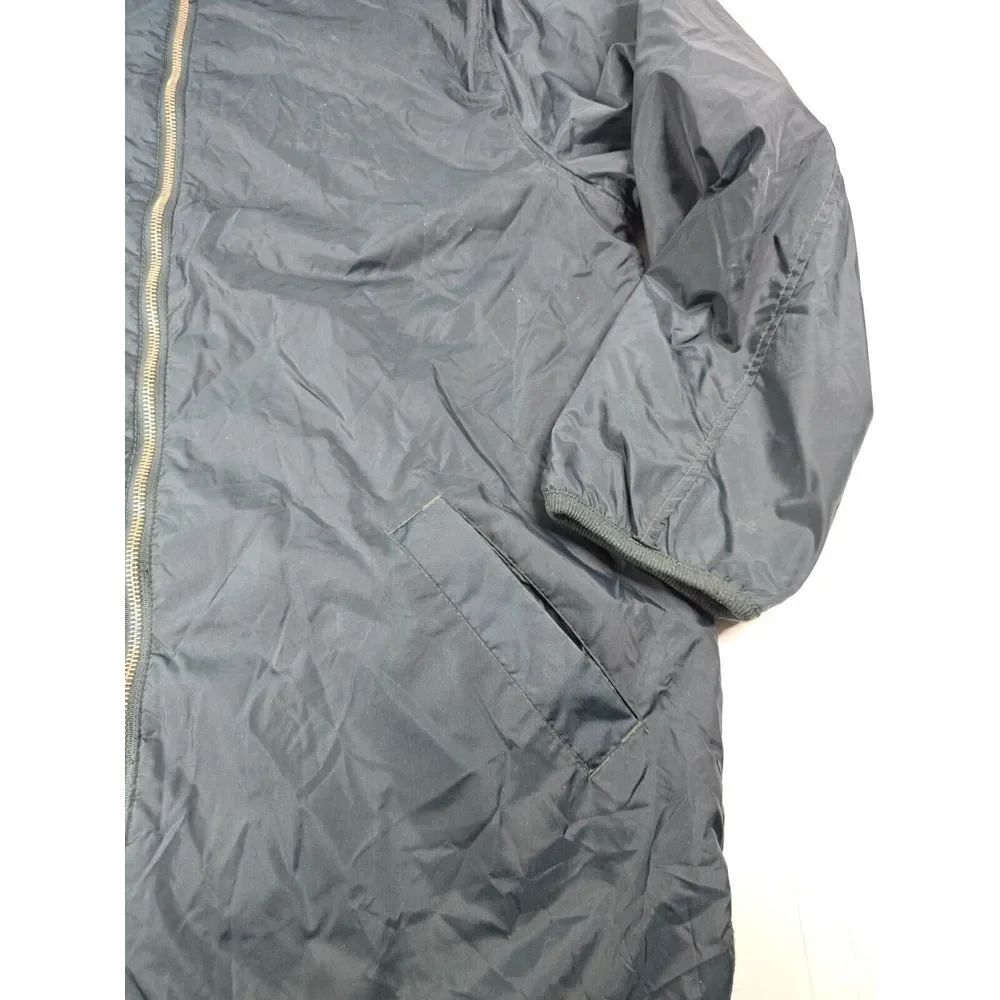 Vtg 80s 90s Reversible Winter Windbreaker Lined‎ Coat XL Jacket Polyester Pocket